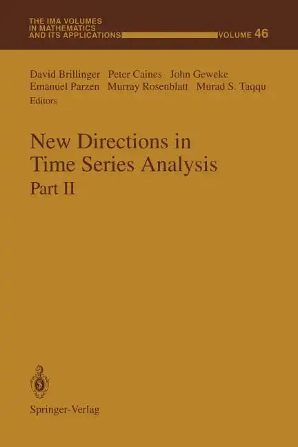 New Directions in Time Series Analysis: Part II - Paperback