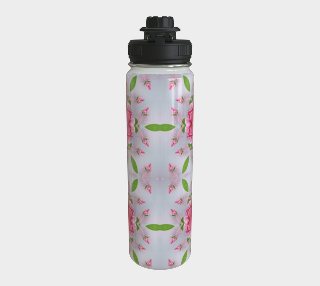 Silver and Pink Star Pattern 24 oz Stainless Steel Water Bottle with Twist-off Cap