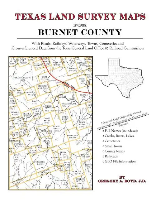 Texas Land Survey Maps for Burnet County - Paperback