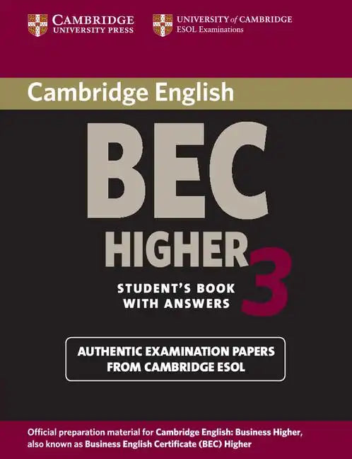 Cambridge Bec Higher 3 Student's Book with Answers - Paperback