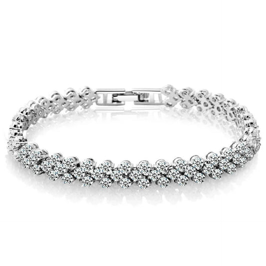 Fashion Women Silver Crystal Diamond Bracelet