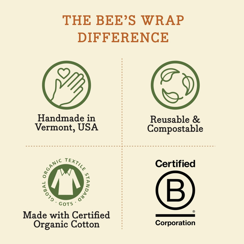 Bee's Wrap Food Wrap - Original Print - Assorted Wrap 3 Pack