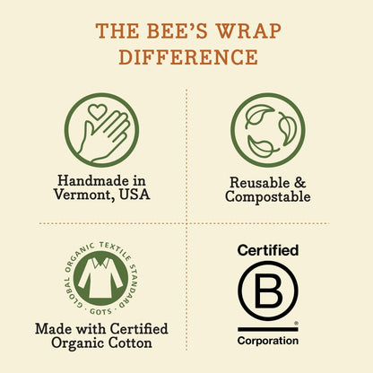 Bee's Wrap Food Wrap - Original Print - Assorted Wrap 3 Pack
