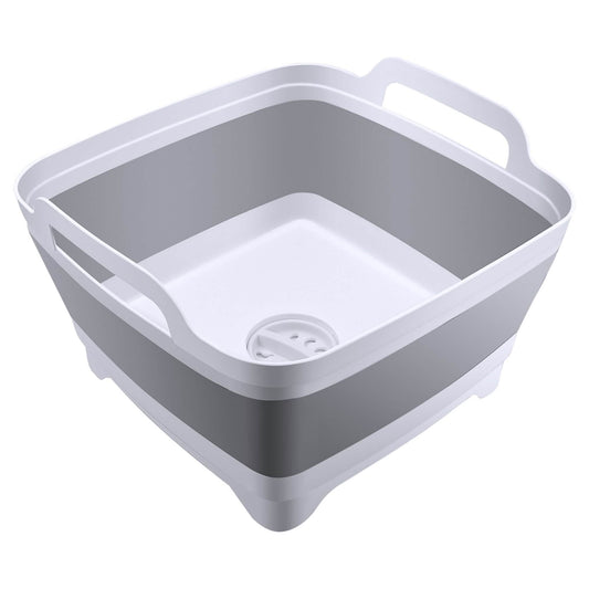 Foldable Dish Tub Washing Basin Collapsible Draining Pan Strainer Food Basket