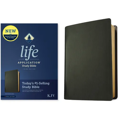 KJV Life Application Study Bible, Third Edition (Genuine Leather, Black, Red Letter) - Leather
