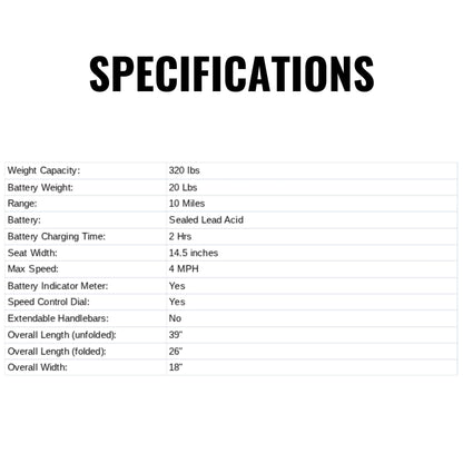 Freerider USA Luggie Classic 2 Mobility Scooter With Adjustable Steering Heights, 320LBS (SAK68371)
