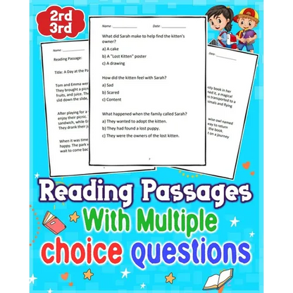 Reading Passages choice questions Grade 2rd 3rd: Explore engaging reading passages and answer choices for 2nd and 3rd graders. Enhance literacy skills - Paperback