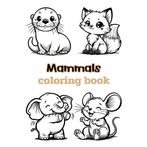 Mammals coloring book: Children's coloring pages + word search puzzles - Paperback