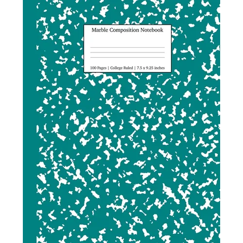 Marble Composition Notebook College Ruled: Teal Marble Notebooks, School Supplies, Notebooks for School - Paperback