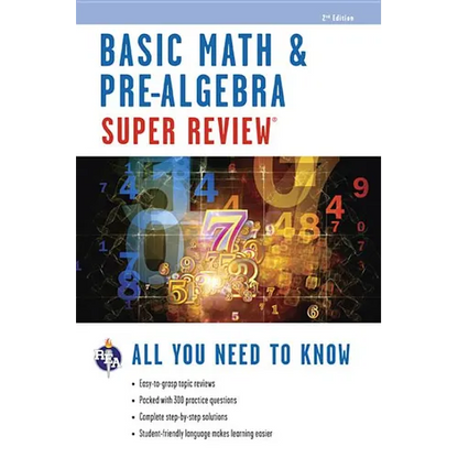 Basic Math & Pre-Algebra Super Review - Paperback