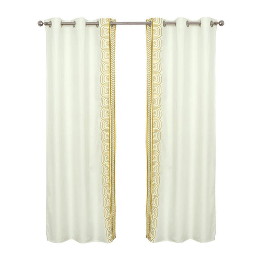 Global Embroidered Window Panel Pair