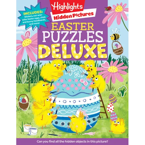Easter Puzzles Deluxe: Eggs-Tra Special Easter Hidden Pictures Puzzles, Puzzle Book and Easter Basket Stuffer for Kids 4-8 Featuring Easter Stickers, - Paperback