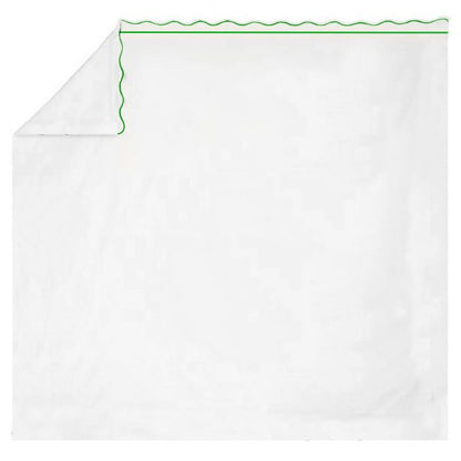 400TC Cotton Scallop Embroidery & Border Sateen Solid Sheet Set