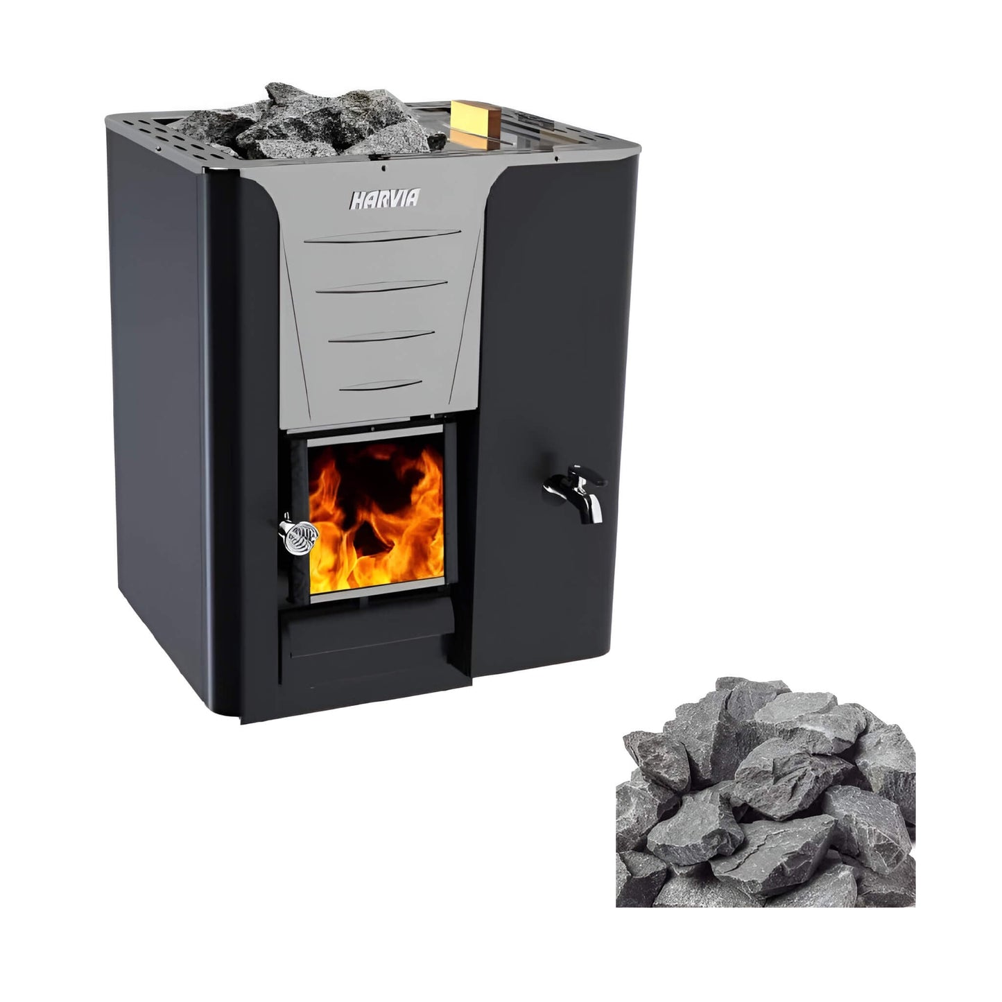 Harvia Pro 20 LS/RS 24.1KW Sauna Wood Stove With Water Tank & Sauna Stones [WK200LS/RS] (SAK27456)