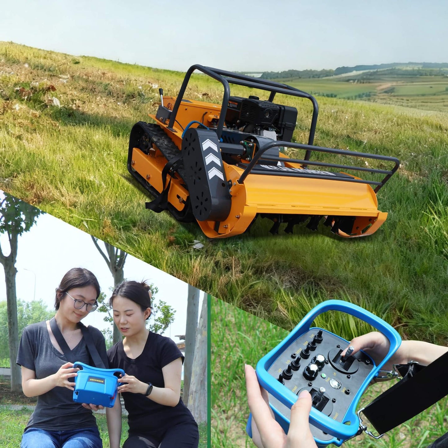 OVK Heavy-Duty 459CC Commercial Remote-Controlled Hybrid Mower (SAK68124)