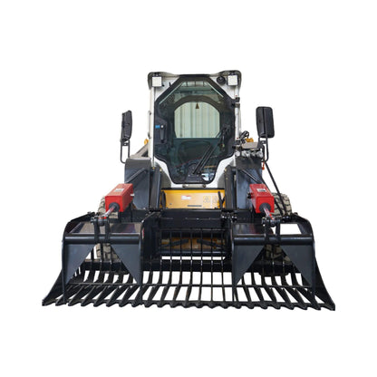 Heavy-Duty 72-Inch Rock Grapple Bucket Skid Steer Attachment With Quick Attach (SAK85019)