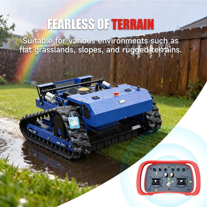 OVK Heavy-Duty 7HP Commercial Remote-Controlled Tracked Gasoline Lawn Mower (SAK94270)