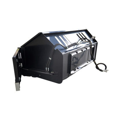 Heavy-Duty 89-Inch Snow Bucket Skid Steer Attachment With Swing Doors (SAK48371)