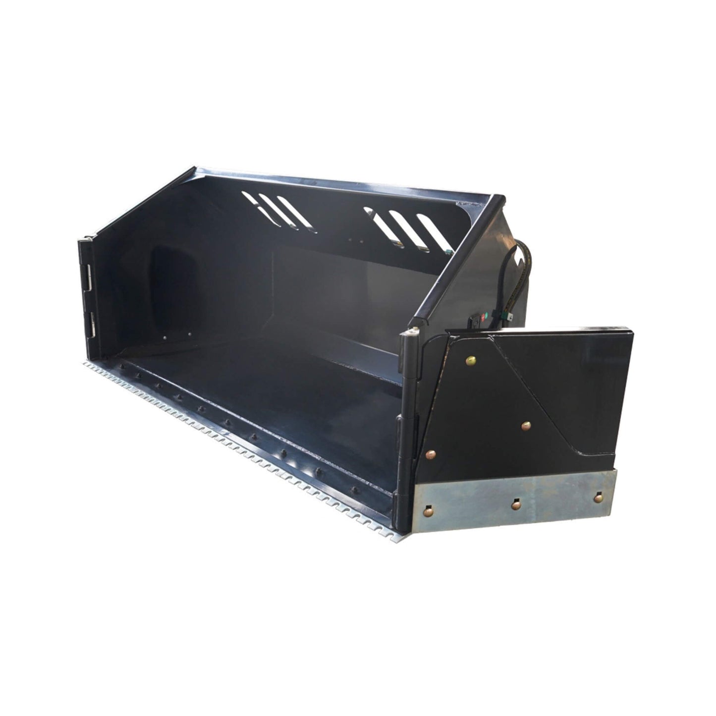 Heavy-Duty 89-Inch Snow Bucket Skid Steer Attachment With Swing Doors (SAK48371)