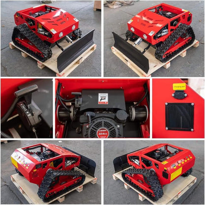 OVK Heavy-Duty 9HP Commercial Remote-Controlled Oil-Electric Hybrid Track Drive With Plow (SAK76425)