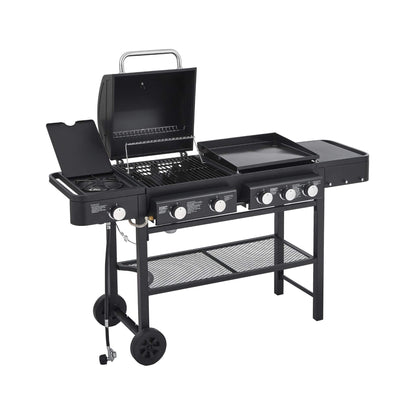 Castelle Flame Heavy-Duty All-In-One Outdoor 5-Burner 56K BTU Liquid Propane Grill (SAK57124)