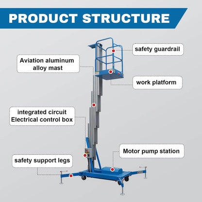 Heavy-Duty Electric Hydraulic Aluminum Mobile Man Lift (SAK20587)