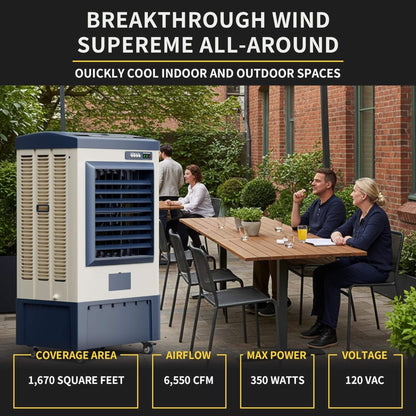 Heavy-Duty Industrial Outdoor Swamp Cooling Fan With Continuous Auto Fill (SAK94618)