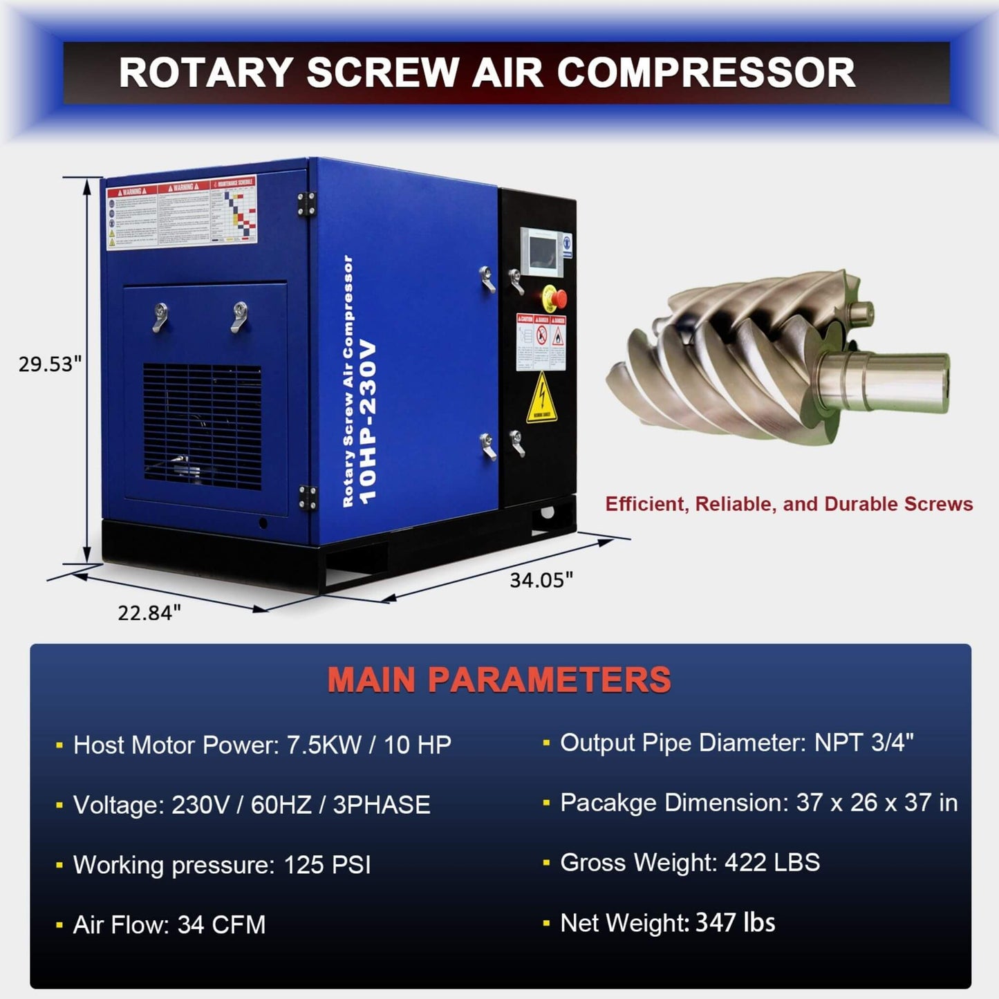 Heavy-Duty Industrial Rotary Screw Air Compressor (SAK04891)
