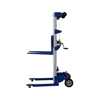 Heavy-Duty Lightweight Manual Hand Crank Straddle Stacker With Adjustable Straddle Legs, 400LBS (SAK94576)