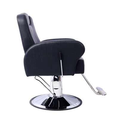 Heavy-Duty Multifunctional PU Leather Reclining Hydraulic Barber Chair W/ Chrome Steel Base (SAK35719)