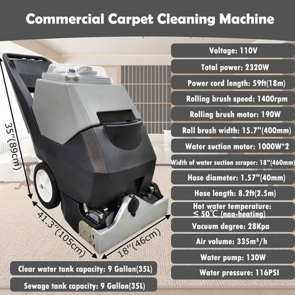 Heavy-Duty Portable Commercial 3-In-1 Wet Dry Carpet Cleaner (SAK76420)
