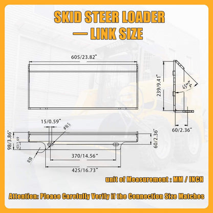 Heavy-Duty Skid Steer Fronthoe Attachment With 12-Inch Bucket (SAK95724)