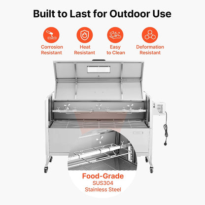 Heavy-Duty Spit Roaster Rotisserie BBQ Grill For Pig, Lamb And Chicken (SAK59286)