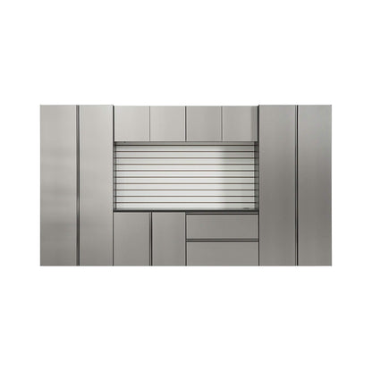 Alora Heavy-Duty Wall-Mounted Metallic Gray Garage Cabinet Set With Soft Closing Doors And Drawers (SAK24368)