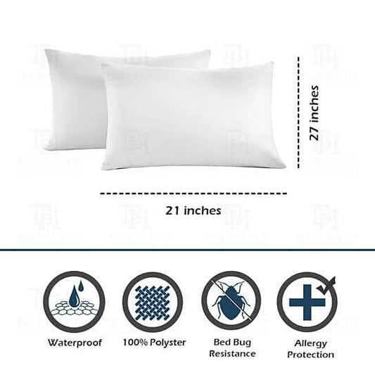 Heavyweight Zippered Waterproof Bed Bug Vinyl Pillow Covers