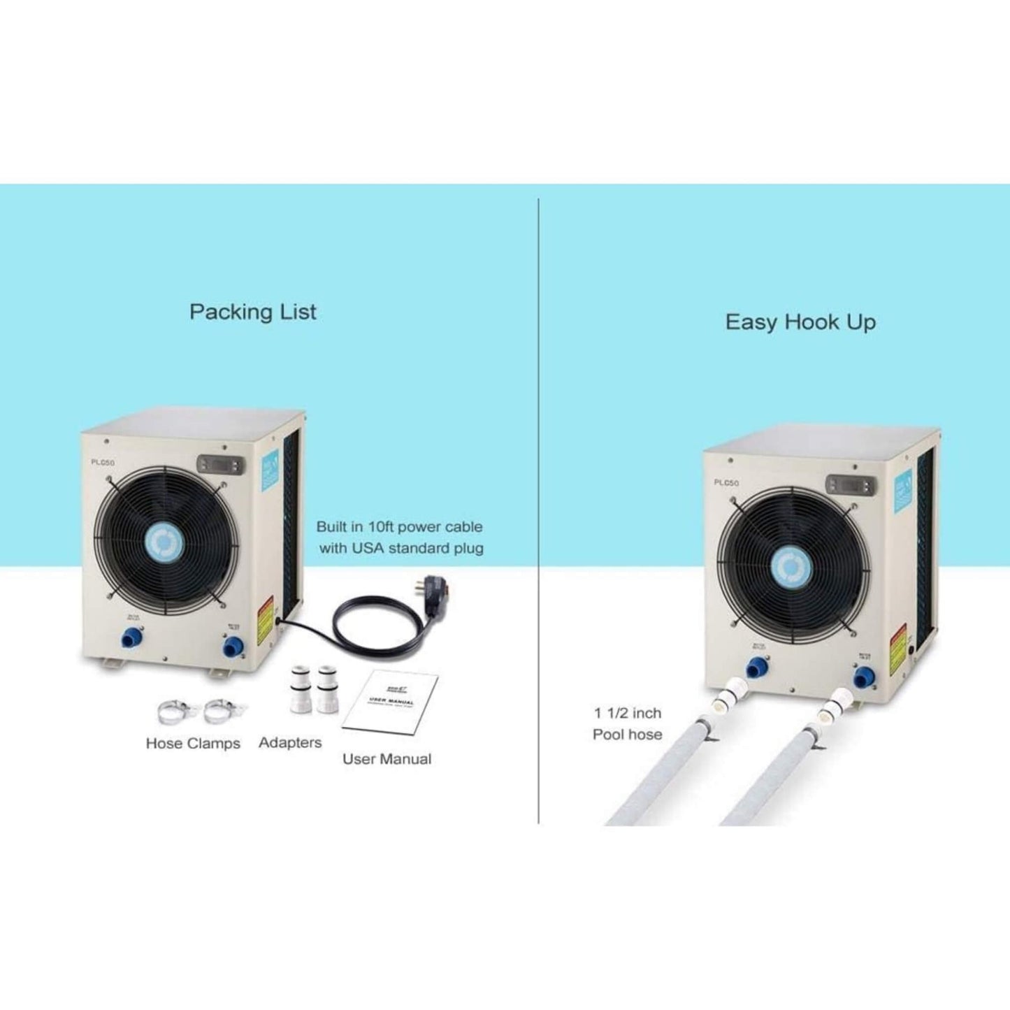 High-Output 4K Gallons Electric Swimming Pool Heater Pump For Above And Inground Pools (SAK51482)