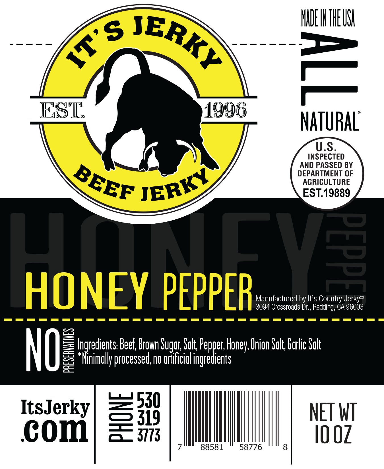 Honey Pepper Beef Jerky 10oz