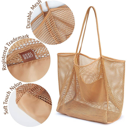 HOXIS Mesh Beach Tote Women's Shoulder Bag