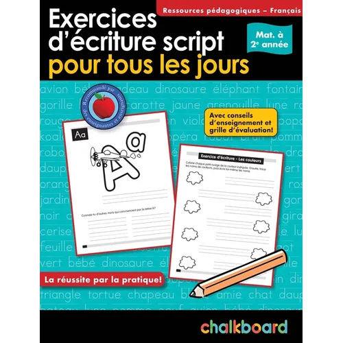 Exercices d'Écriture Script Pour Tous Les Jours Mat. À 2e Année - Paperback