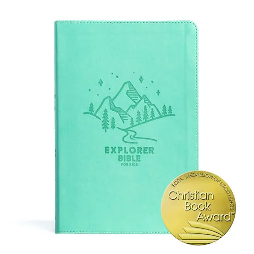 CSB Explorer Bible for Kids, Light Teal Mountains Leathertouch: Placing God's Word in the Middle of God's World - Imitation Leather