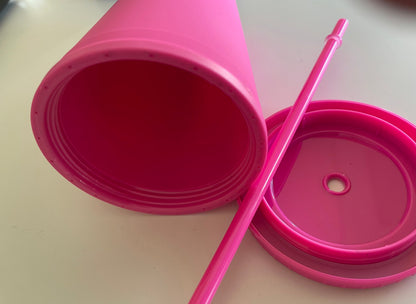 Pastel Cup Blank Cups Tumblers, 16 oz Matte Tumblers, Double Wall Acrylic Tumbler With Straw and Screw Lid BPA Free Pink, Blue, Purple, Mint