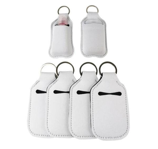 1 x Blank 1oz Hand Sanitizer Sleeve Key Holder, White Sublimation Ready, Sublimation Key Ring, Neoprene Sublimation Keychain