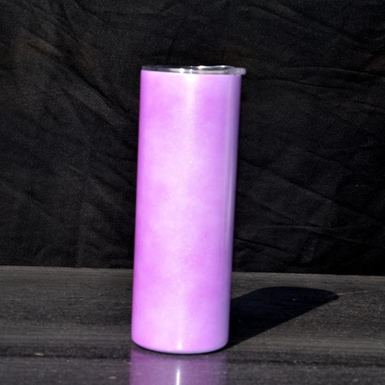 UV Color Changing & Glows Green In Dark  Combo sublimation Blank Stainless 20oz Straight Skinny Tumblers w Lid & Straw BPA Free