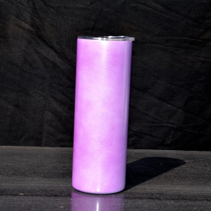 UV Color Changing & Glows Green In Dark  Combo sublimation Blank Stainless 20oz Straight Skinny Tumblers w Lid & Straw BPA Free