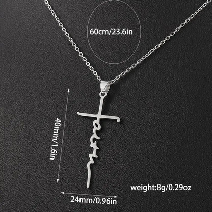 Dainty Silver, Gold, Rose Gold, & Black Faith Necklace Chain