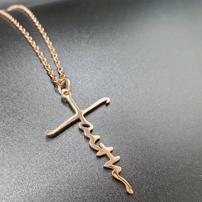 Dainty Silver, Gold, Rose Gold, & Black Faith Necklace Chain