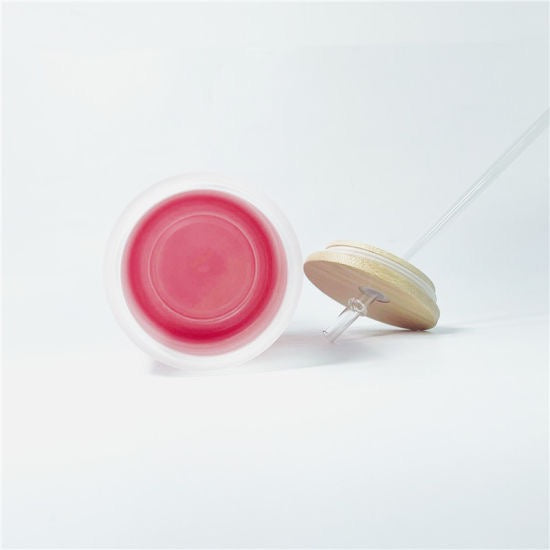 16oz Sublimation blank glass Jar Cans ombre gradient Tumblers (Includes Bamboo Lid & Straw)