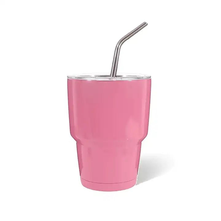 3oz DIY Blank Sublimation shot glass Tumbler double insulated with stainless straw