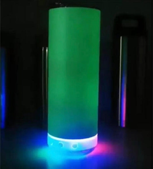 20oz Sublimation Glow In Dark Blank Bluetooth speaker tumbler. Music Tumblers W/ Lid, Speaker & Straw