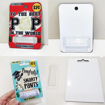 Sublimation Blank Mdf Wooden Money, Chapstick Card, Cash Card Cover Holder Gifts (2 Styles)